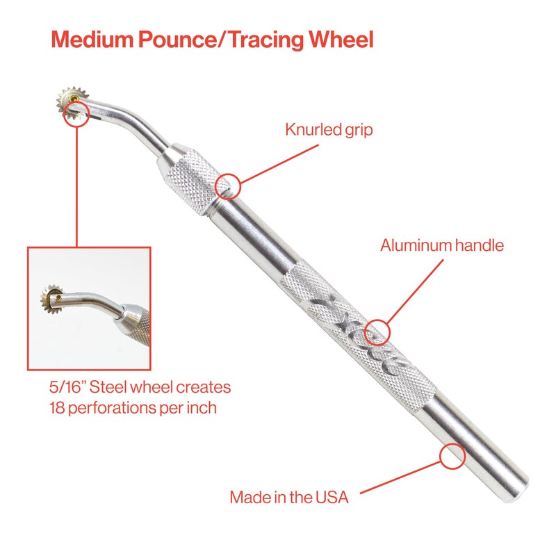 Excel Blades Pounce Wheel - 5/16-Inch Stainless Steel Tracing Wheel, Perforating, Cutting, Sewing Patterns, Quilting & Embossing Tool For Tracing Paper and Leather Craft - Image 3